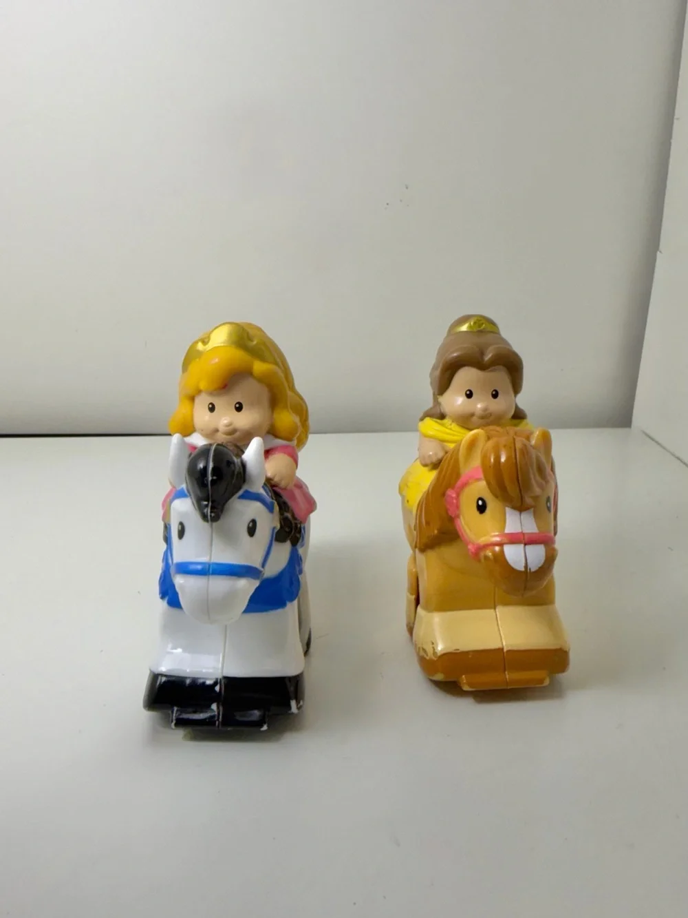Disney Princess Aurora and bell Klip Klop Horse Little People Fisher Price toy
